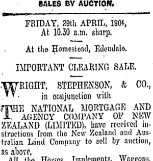 Page 8 Advertisements Column 3 (Otago Daily Times 27-4-1904)