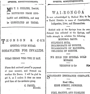 Page 8 Advertisements Column 3 (Otago Daily Times 7-5-1904)