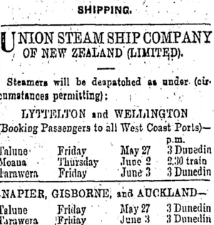 Page 1 Advertisements Column 2 (Otago Daily Times 27-5-1904)