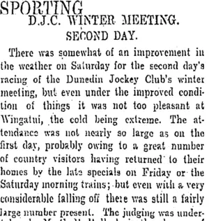 SPORTING. (Otago Daily Times 6-6-1904)