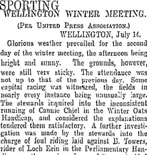 SPORTING. (Otago Daily Times 15-7-1904)