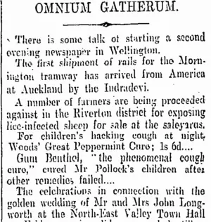 OMNIUM GATHERUM. (Otago Daily Times 25-7-1904)