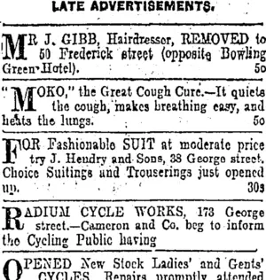 Page 6 Advertisements Column 3 (Otago Daily Times 5-10-1904)