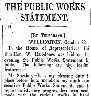 THE PUBLIC WORKS STATEMENTS. (Otago Daily Times 29-10-1904)