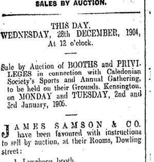 Page 8 Advertisements Column 1 (Otago Daily Times 28-12-1904)