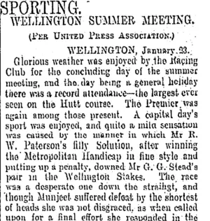SPORTING. (Otago Daily Times 24-1-1905)