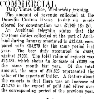 COMMERCIAL. (Otago Daily Times 2-2-1905)