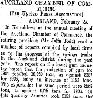 AUCKLAND CHAMBER OF COMMERCE. (Otago Daily Times 24-2-1905)