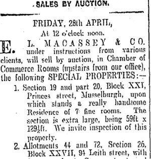 Page 8 Advertisements Column 3 (Otago Daily Times 26-4-1905)
