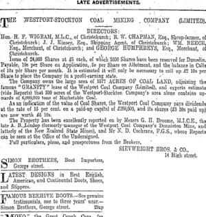 Page 6 Advertisements Column 2 (Otago Daily Times 1-5-1905)