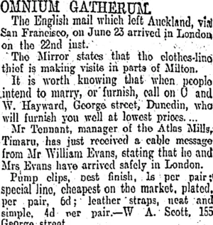 OMNIUM GATHERUM. (Otago Daily Times 26-7-1905)