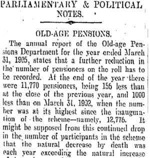 PARLIAMENTARY & POLITICAL DNOTES. (Otago Daily Times 31-7-1905)