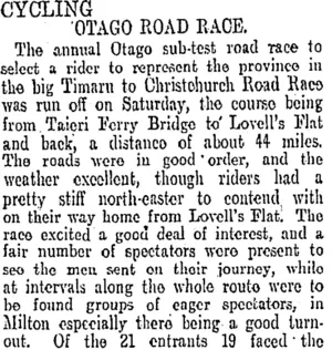 CYCLING. (Otago Daily Times 7-8-1905)