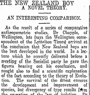 THE NEW ZEALAND BOY. (Otago Daily Times 3-8-1905)
