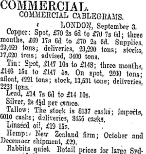 COMMERCIAL. (Otago Daily Times 5-9-1905)