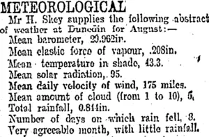METEOROLOGICAL. (Otago Daily Times 7-9-1905)