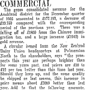 COMMERCIAL. (Otago Daily Times 4-1-1906)