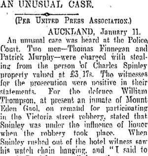 AN UNUSUAL CASE. (Otago Daily Times 12-1-1906)