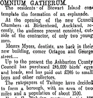 OMNIUM GATHERUM. (Otago Daily Times 27-1-1906)
