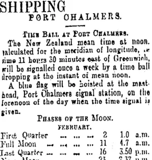 SHIPPING. (Otago Daily Times 5-2-1906)