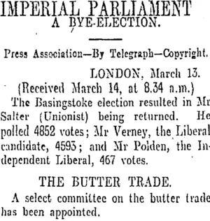 IMPERIAL PARLIAMENT (Otago Daily Times 15-3-1906)