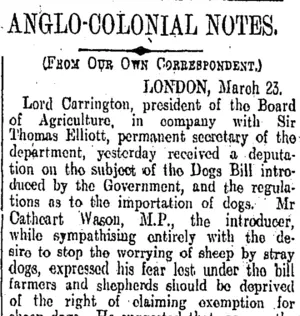 ANGLO-COLONIAL NOTES. (Otago Daily Times 7-5-1906)