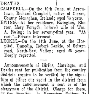 DEATHS. (Otago Daily Times 16-6-1906)