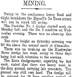 MINING. (Otago Daily Times 9-7-1906)