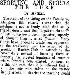 SPORTING AND SPORTS (Otago Daily Times 15-9-1906)