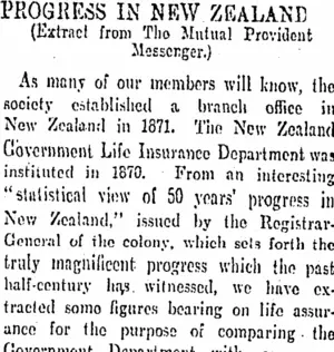 PROGRESS IN NEW ZEALAND. (Otago Daily Times 26-9-1906)