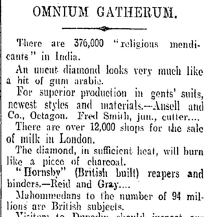 OMNIUM GATHERUM. (Otago Daily Times 1-12-1906)