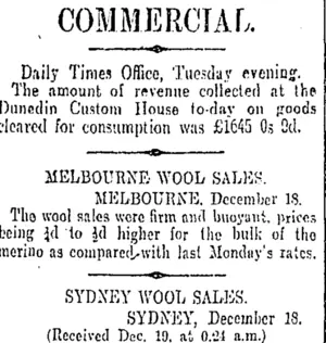 COMMERCIAL. (Otago Daily Times 19-12-1906)
