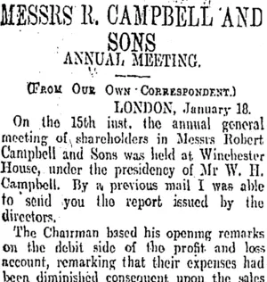 MESSRS R. CAMPBELL AND SONS (Otago Daily Times 14-3-1907)