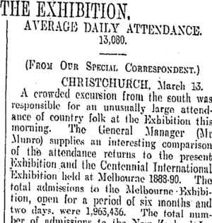 THE EXHIBITION. (Otago Daily Times 14-3-1907)