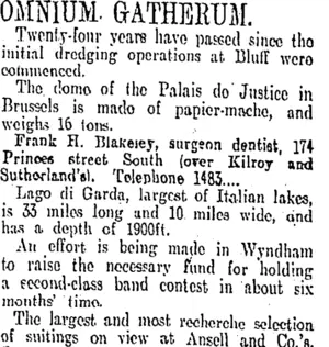 OMNIUM GATHERUM. (Otago Daily Times 5-4-1907)