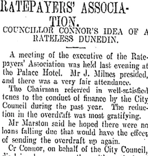 RATEPAYERS' ASSOCIATION. (Otago Daily Times 6-4-1907)