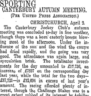 SPORTING. (Otago Daily Times 3-4-1907)