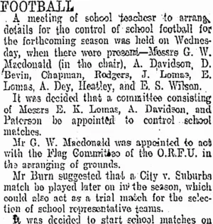 FOOTBALL. (Otago Daily Times 19-4-1907)