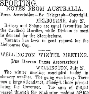SPORTING. (Otago Daily Times 29-7-1907)