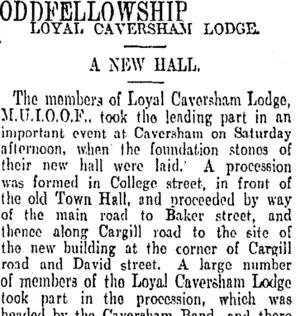 ODDFELLOWSHIP. (Otago Daily Times 9-12-1907)