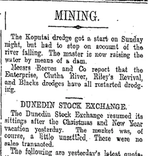 MINING. (Otago Daily Times 7-1-1908)