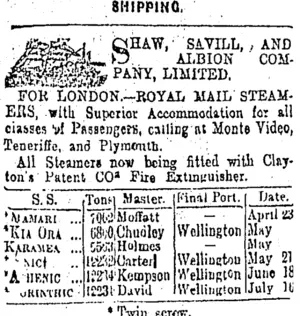 Page 1 Advertisements Column 1 (Otago Daily Times 31-3-1908)