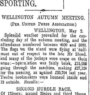 SPORTING. (Otago Daily Times 4-5-1908)