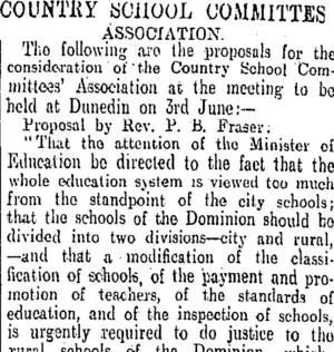 COUNTRY 'SCHOOL COMMUTES ASSOCIATION. (Otago Daily Times 28-5-1908)