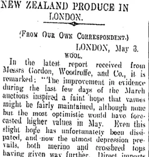 NEW ZEALAND PRODUCE IN LONDON. (Otago Daily Times 20-6-1908)