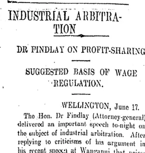 INDUSTRIAL ABBITRATION (Otago Daily Times 22-6-1908)