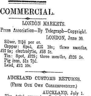 COMMERCIAL. (Otago Daily Times 2-7-1908)