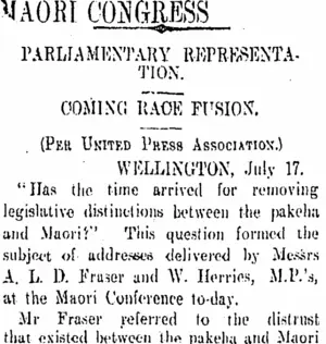 NAORI CONGRESS (Otago Daily Times 18-7-1908)