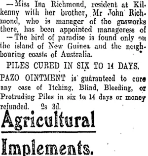 Page 9 Advertisements Column 5 (Otago Daily Times 20-8-1908)