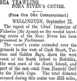 SEA TRAWLING. (Otago Daily Times 24-9-1908)